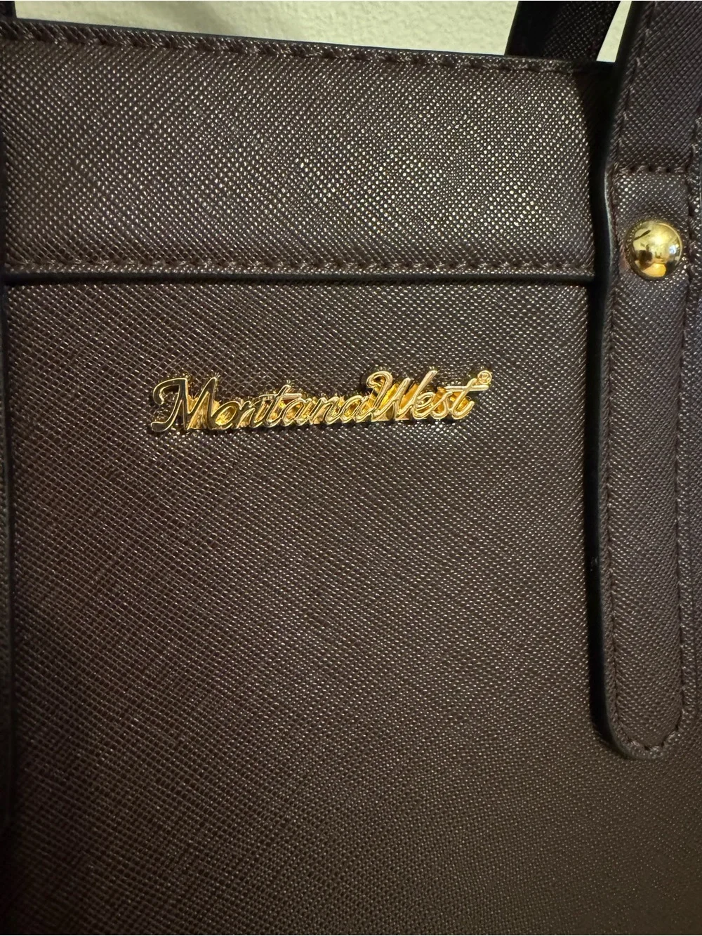 Montana West Coffee Satchel tote Saffiano crossbody bag